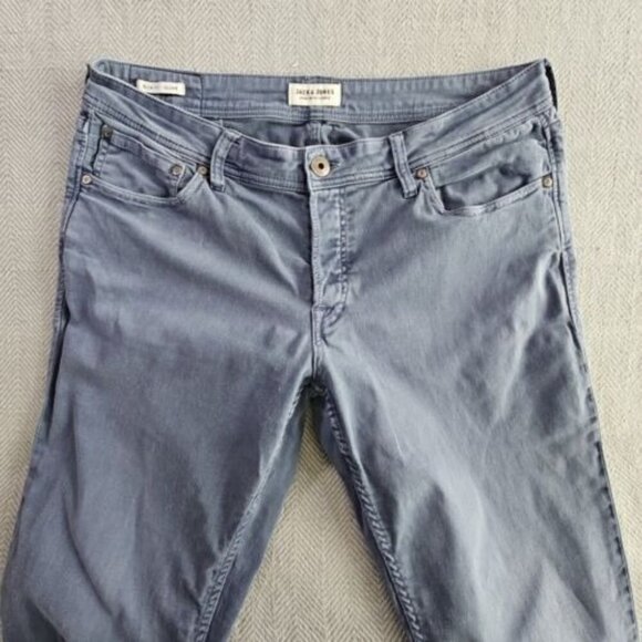 Jack & Jones Jeans Men's Glenn 36x34 Faded Navy Blue Slim Fit Button Fly - Picture 11 of 16